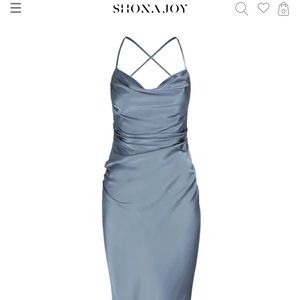 Never worn Shona Joy Lune Lace back maxi dress- blue smoke - size US 4.